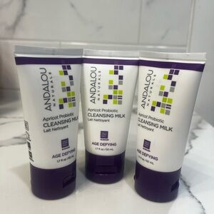 Apricot Probiotic Cleansing Milk Travel Size Andalou Naturals 1.7 oz PACK of‎ 3